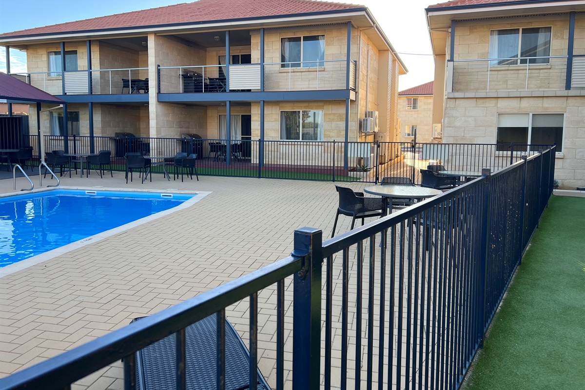 Common swimming pool also shows pathway to our units