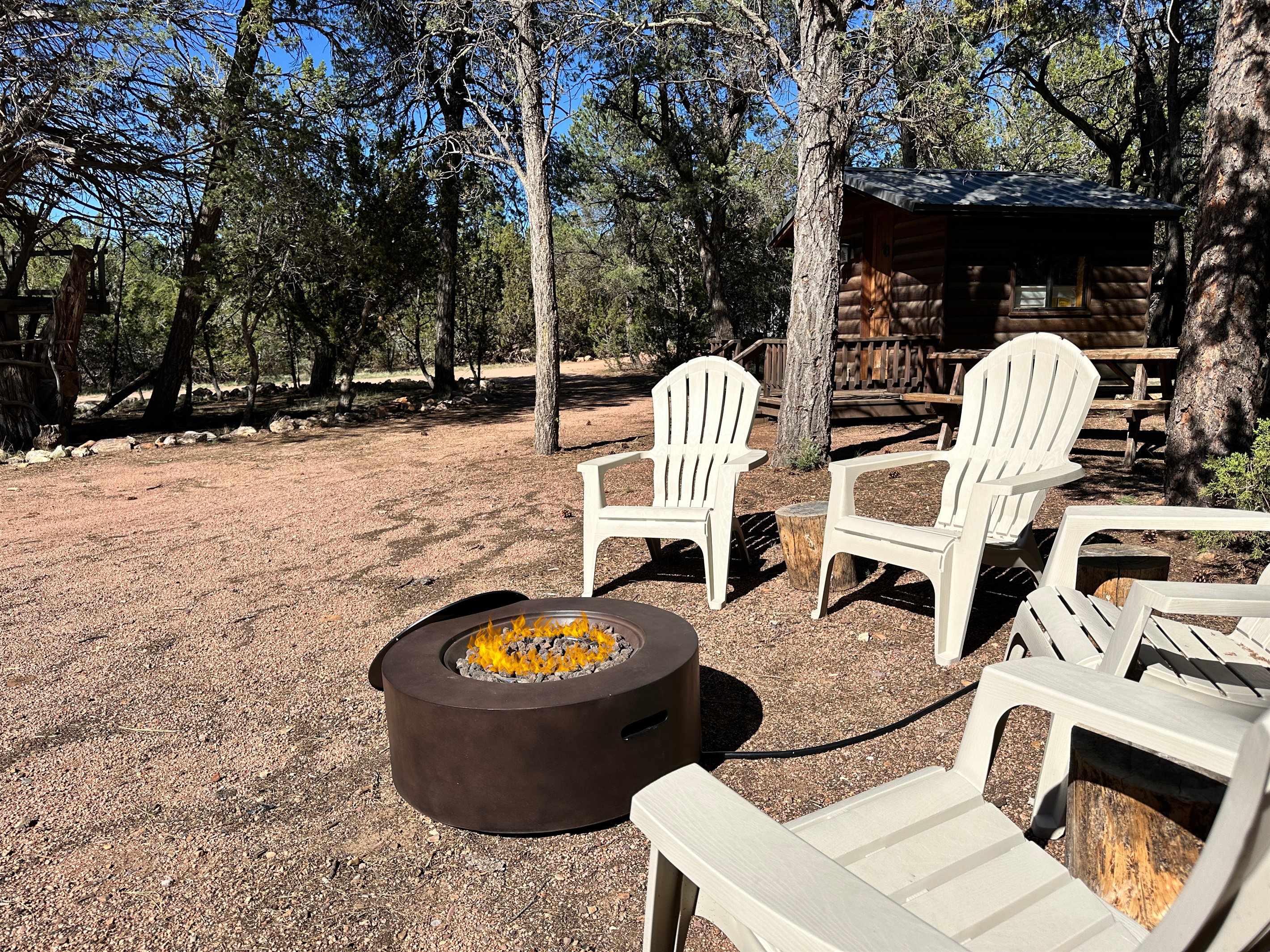Practice your s'mores making skills at the propane campfire