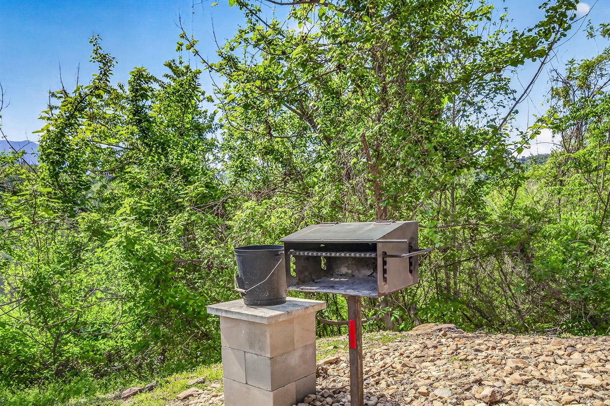 Park style grill. Bring your favorite charcoal