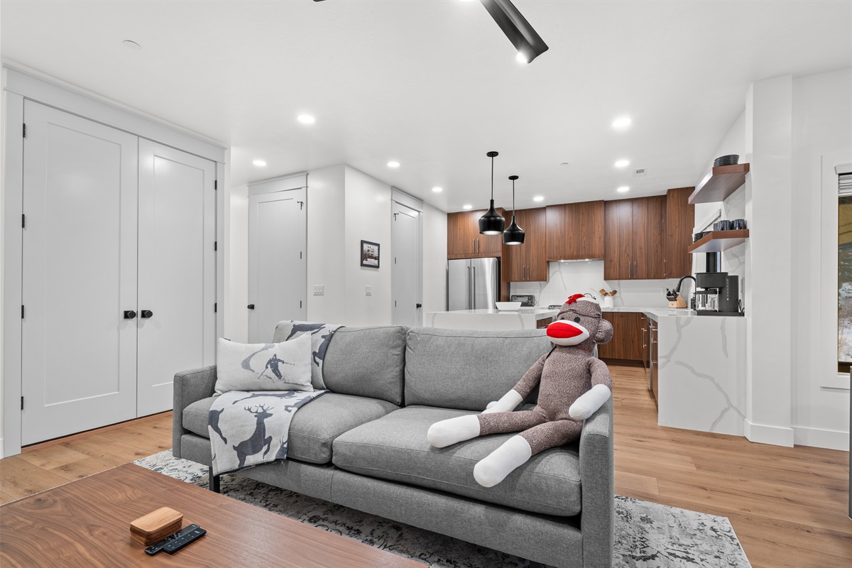 Plush seating invites you to relax after a day on the slopes.