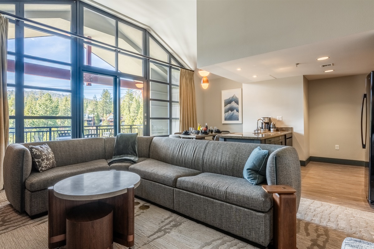 A top-floor corner position means more light, more privacy, and a quieter experience than typical Village-facing units.