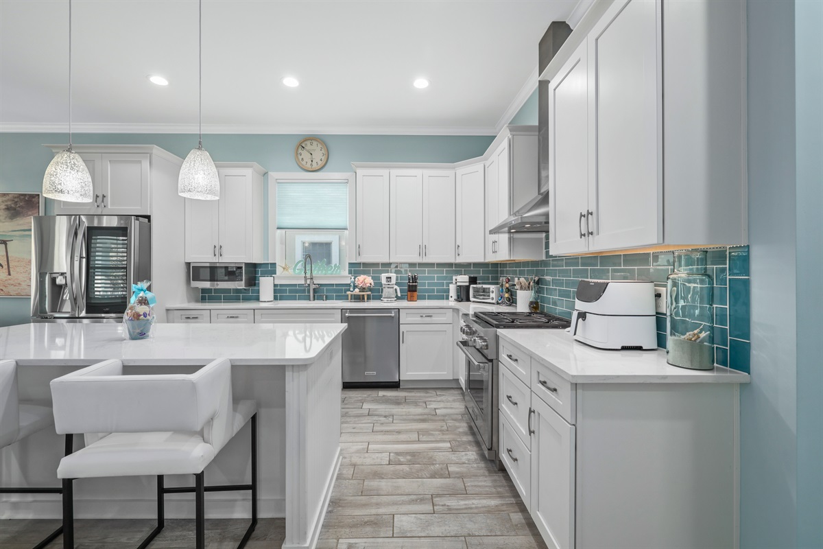 Cookware, dishes, cutlery, flatware, and cooking utensils provided