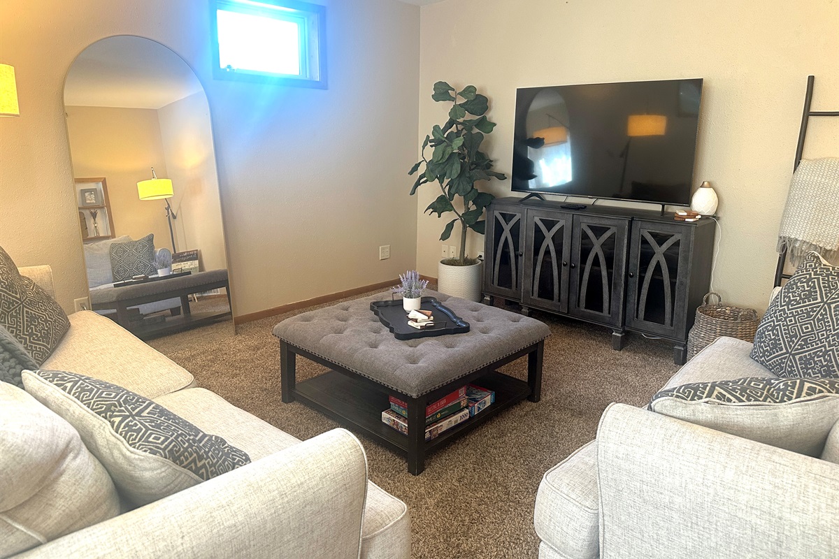 Enjoy Raindrop's tastefully decorated living room.