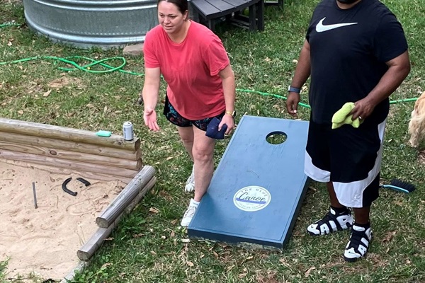 A competitive game of Kornhole is fun for the whole family!