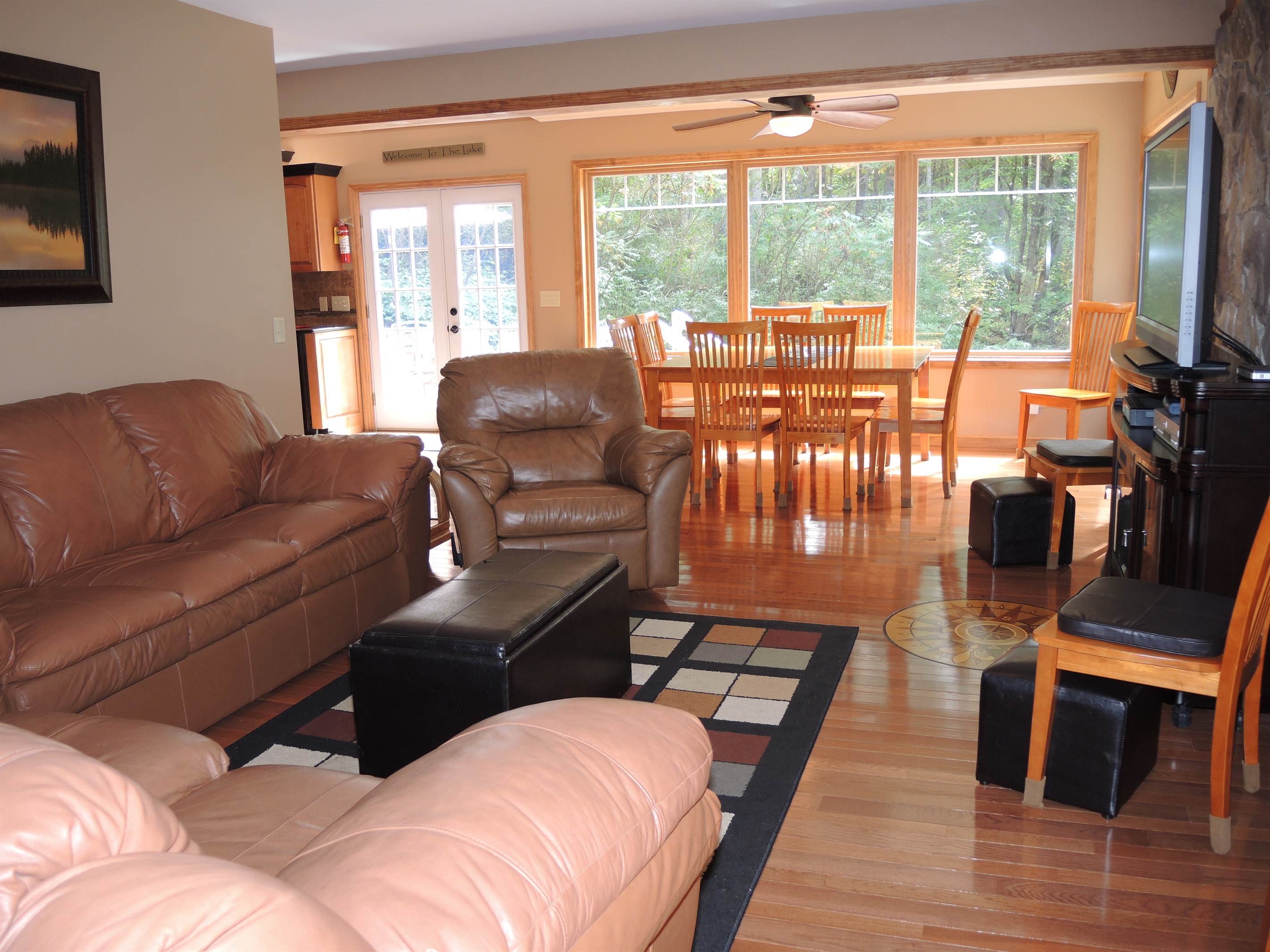 Living room into dining