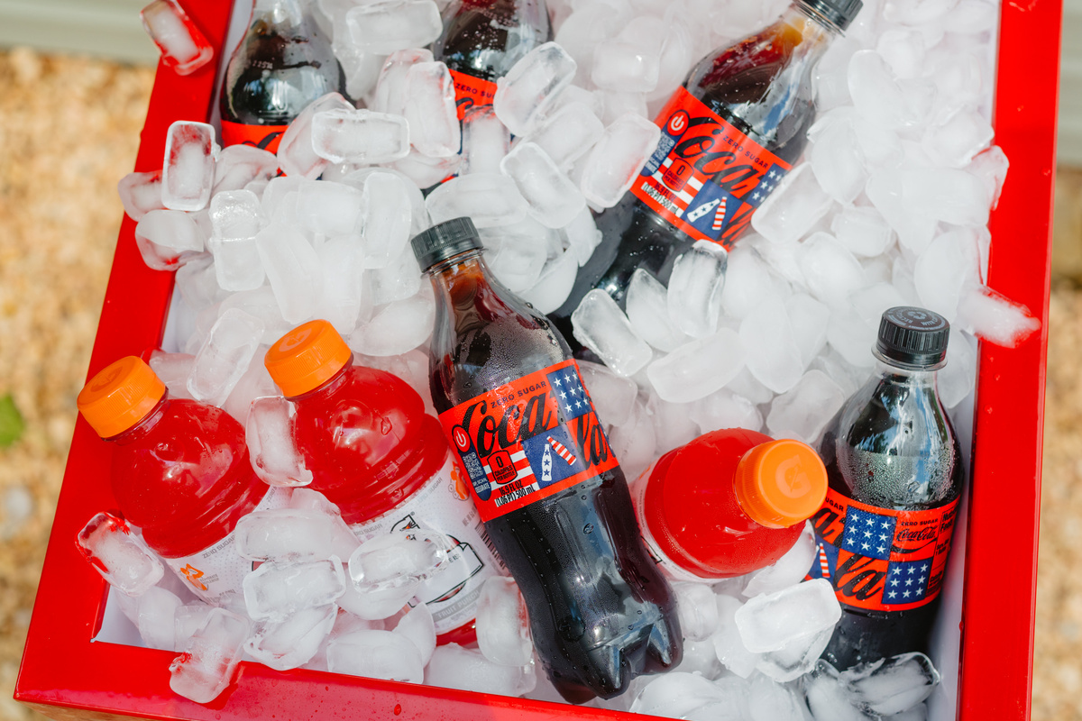 A Coca-Cola-branded cooler is available to keep your beverages cold and ready while you relax