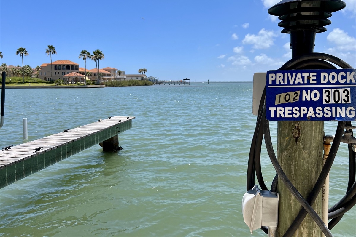 Private Dock for Unit #102