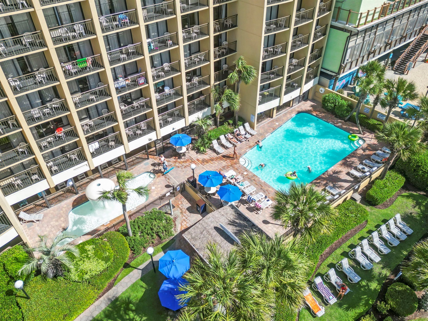 Aerial view of oceanfront pool