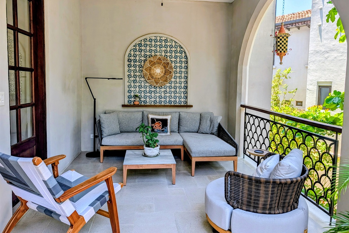Covered outdoor seating