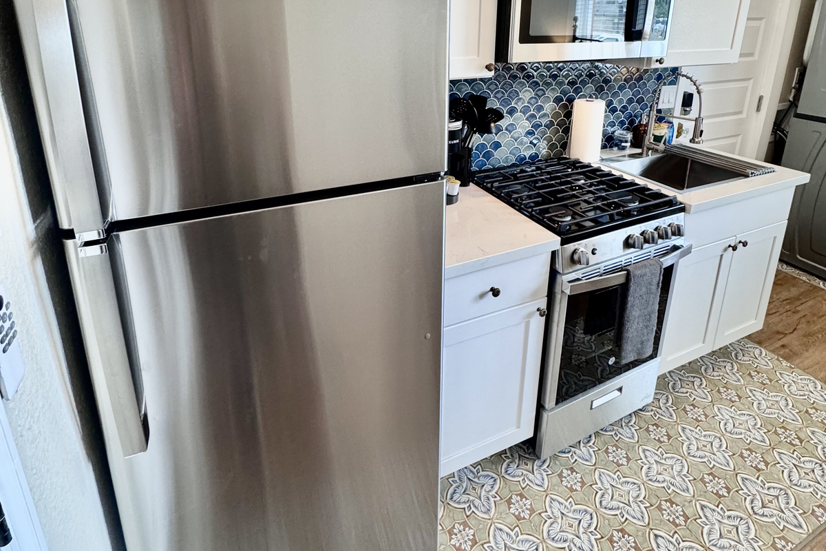 All the comforts of home, including your own in-suite laundry, a full kitchen , and a cozy bedroom retreat