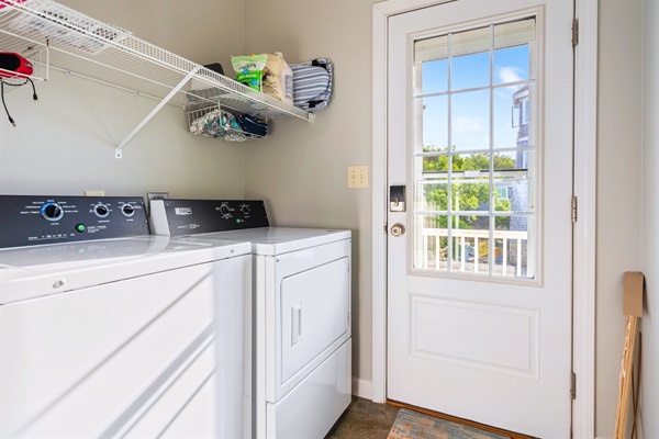 Our laundry area is all set for you, complete with free detergent!