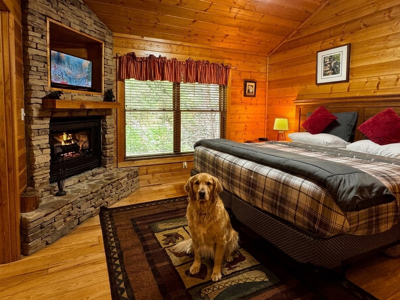 The ultimate cold-weather luxury: A private gas fireplace right in your Master Suite. Available October 1st through March 31st! Dogs love it!