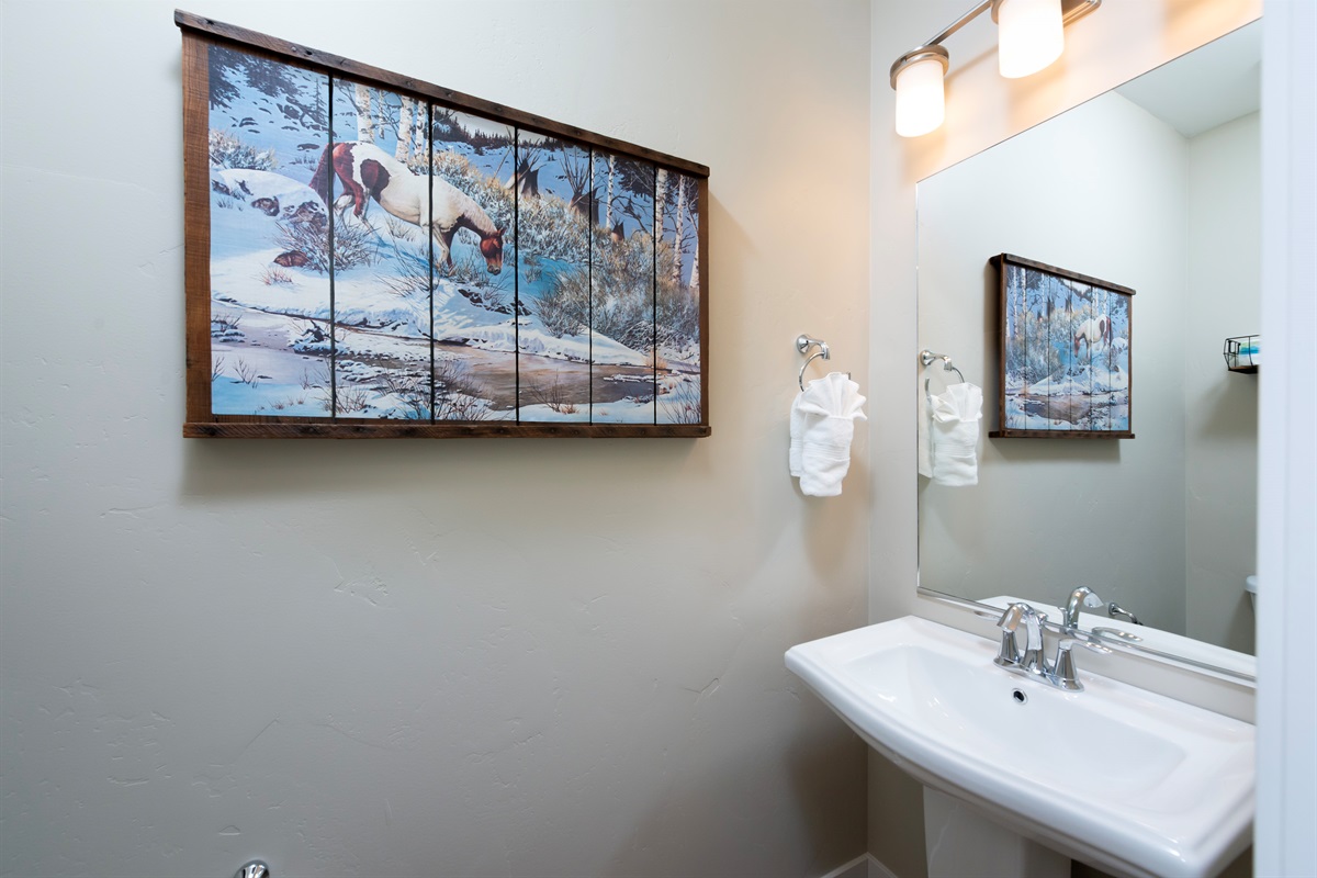 Stylish and convenient main level half bath