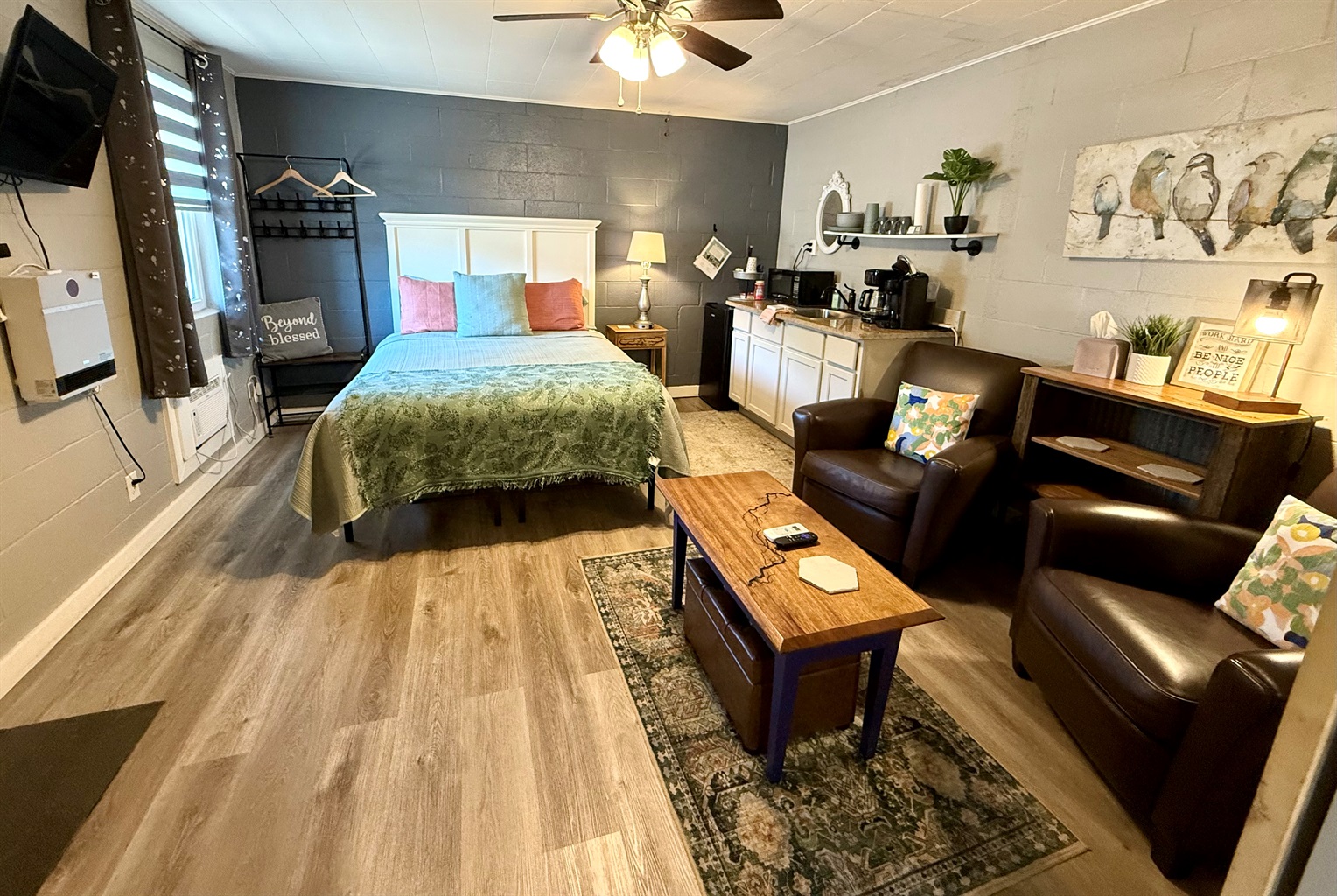 Both rooms have a tv