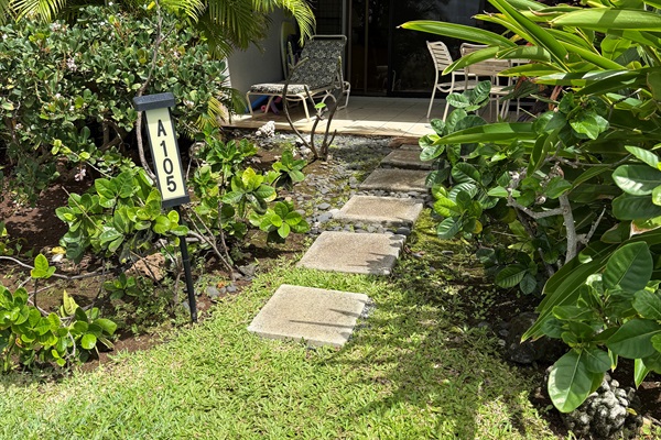 Beautifully landscaped lanai area