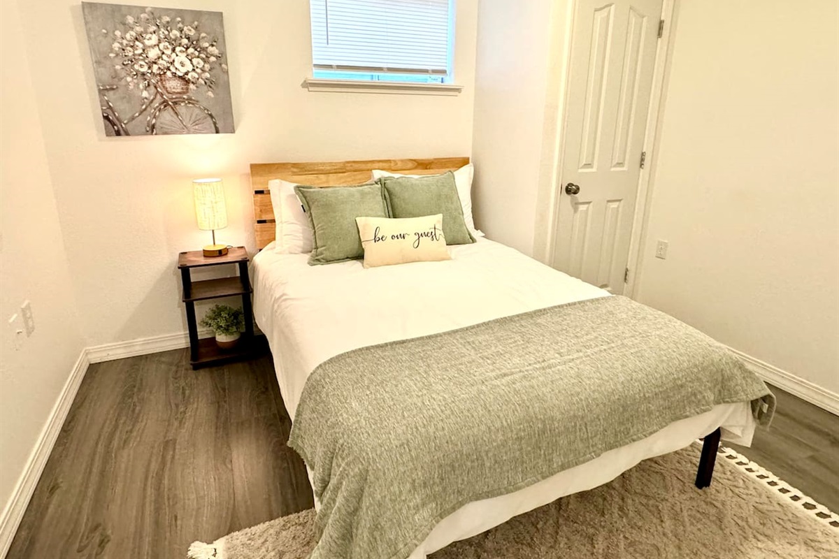 Basement bedroom with double bed