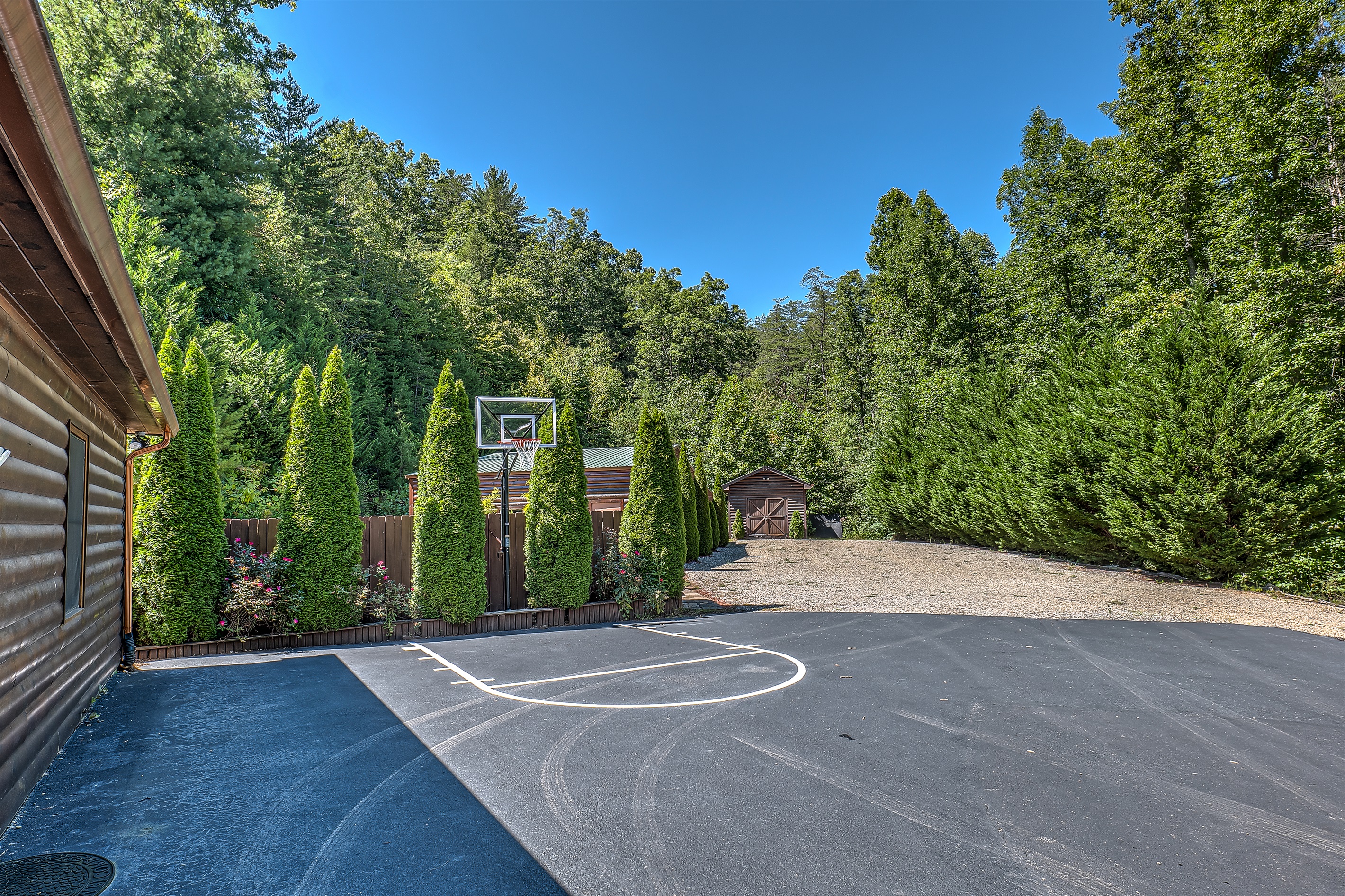 Basketball court on driveway