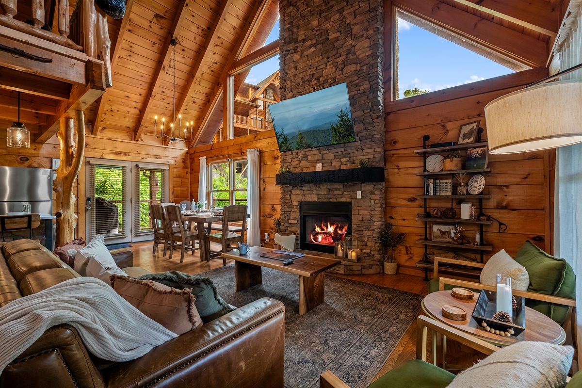 The open-concept great room brings everyone together, seamlessly connecting the living area and dining space for shared moments and easy flow.