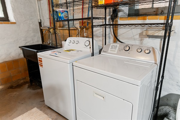 Washer and Dryer, located in unfinished basement