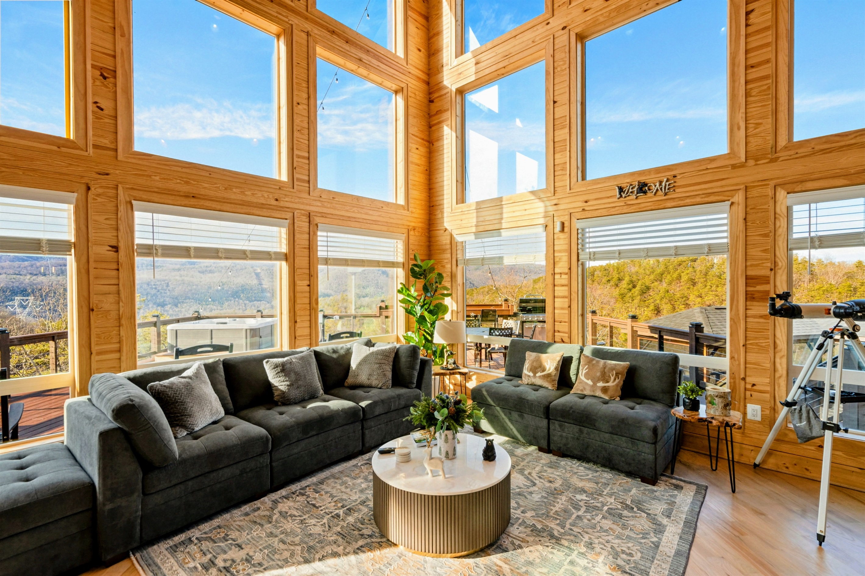 Cozy With a View – Relax in deep, comfortable seating while gazing out at the mountains and endless blue skies.