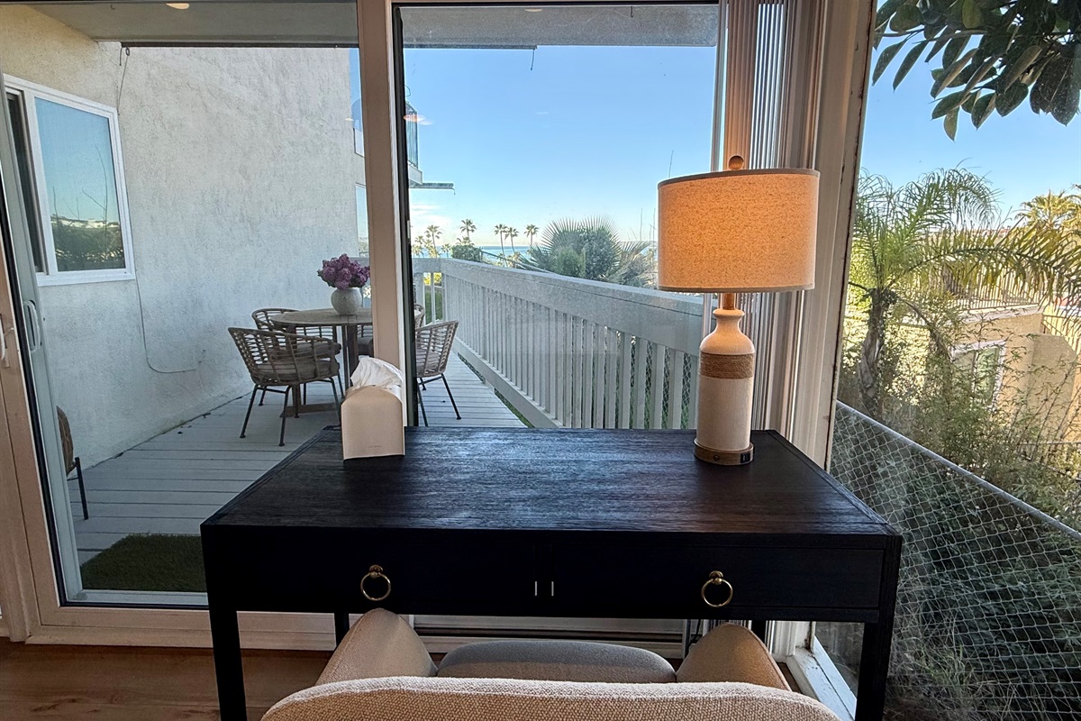 We also provide a dedicated workspace with a comfortable office chair, ocean view and 300Mbs internet for working remotely