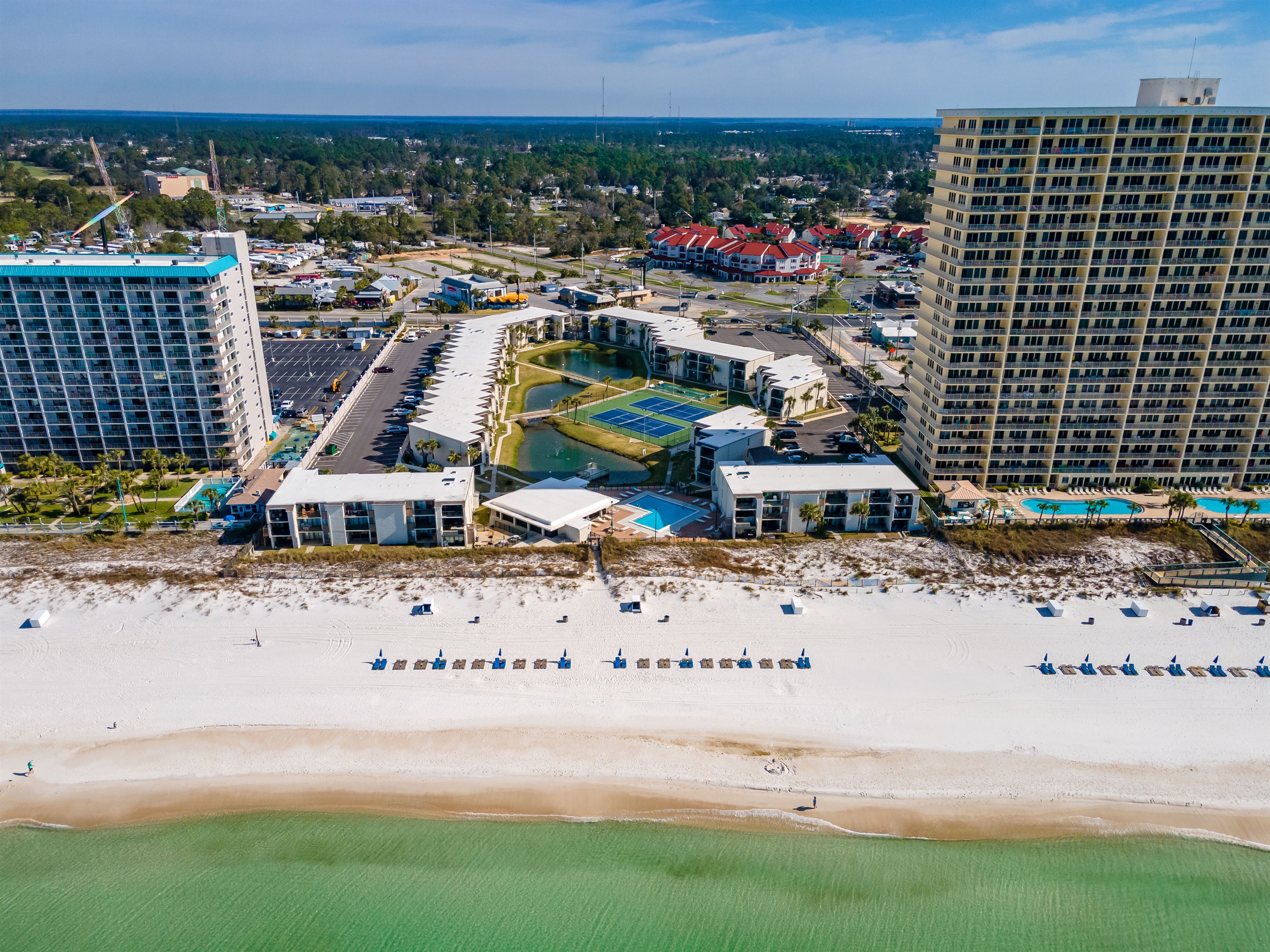 Aerial of Complex from Beach