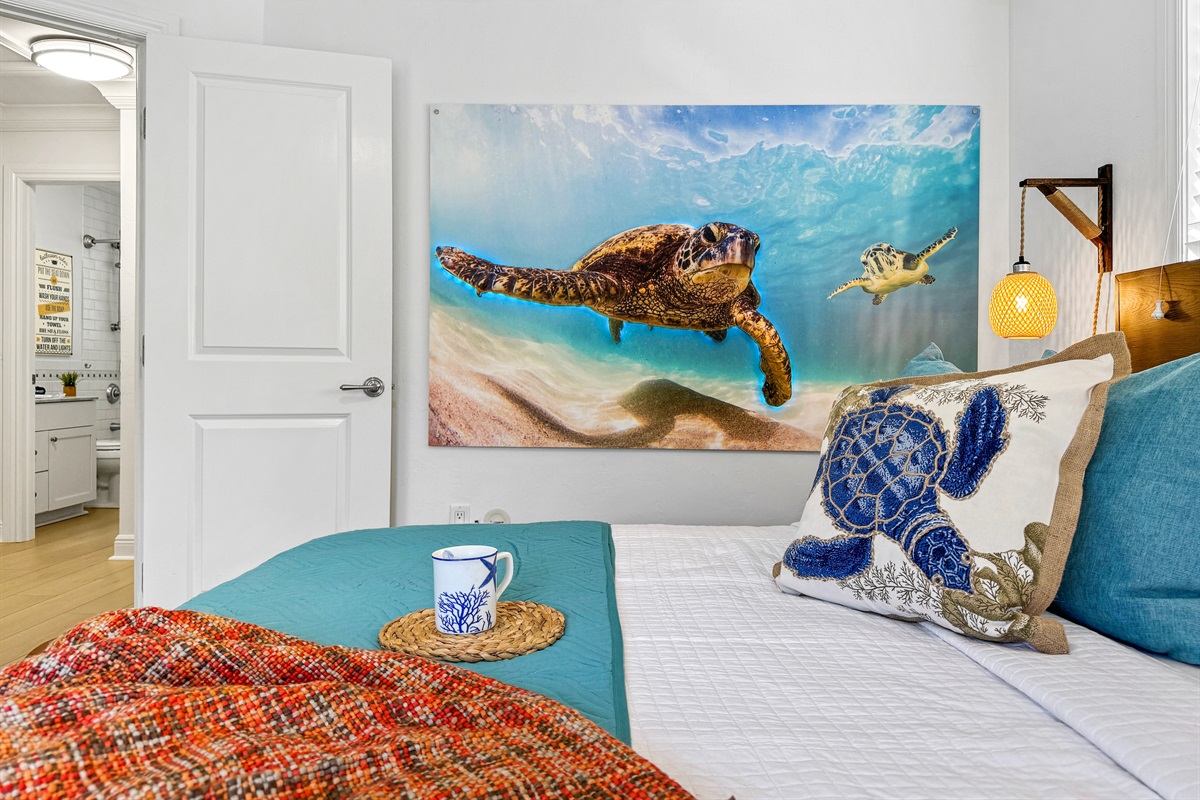 Right around the corner is the Turtle Room.