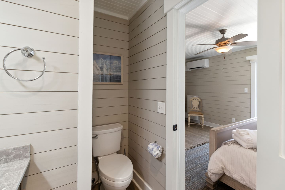 The ensuite for suite two &mdash; full bath, completely private, no sharing ever.