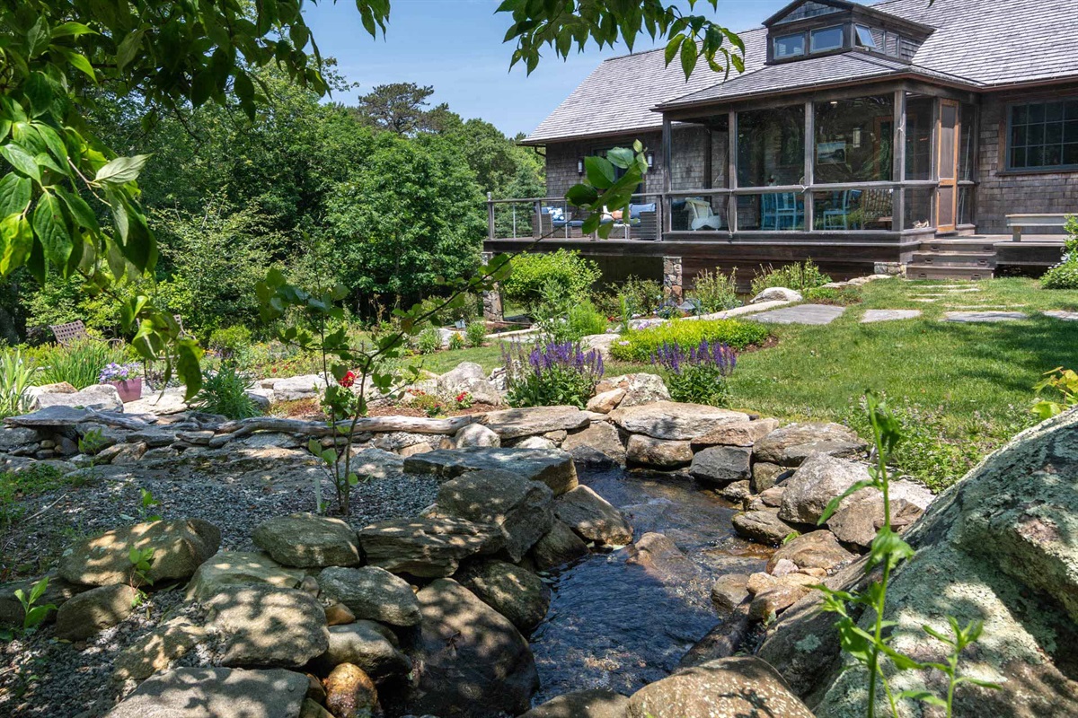 Beautiful pond and stone work