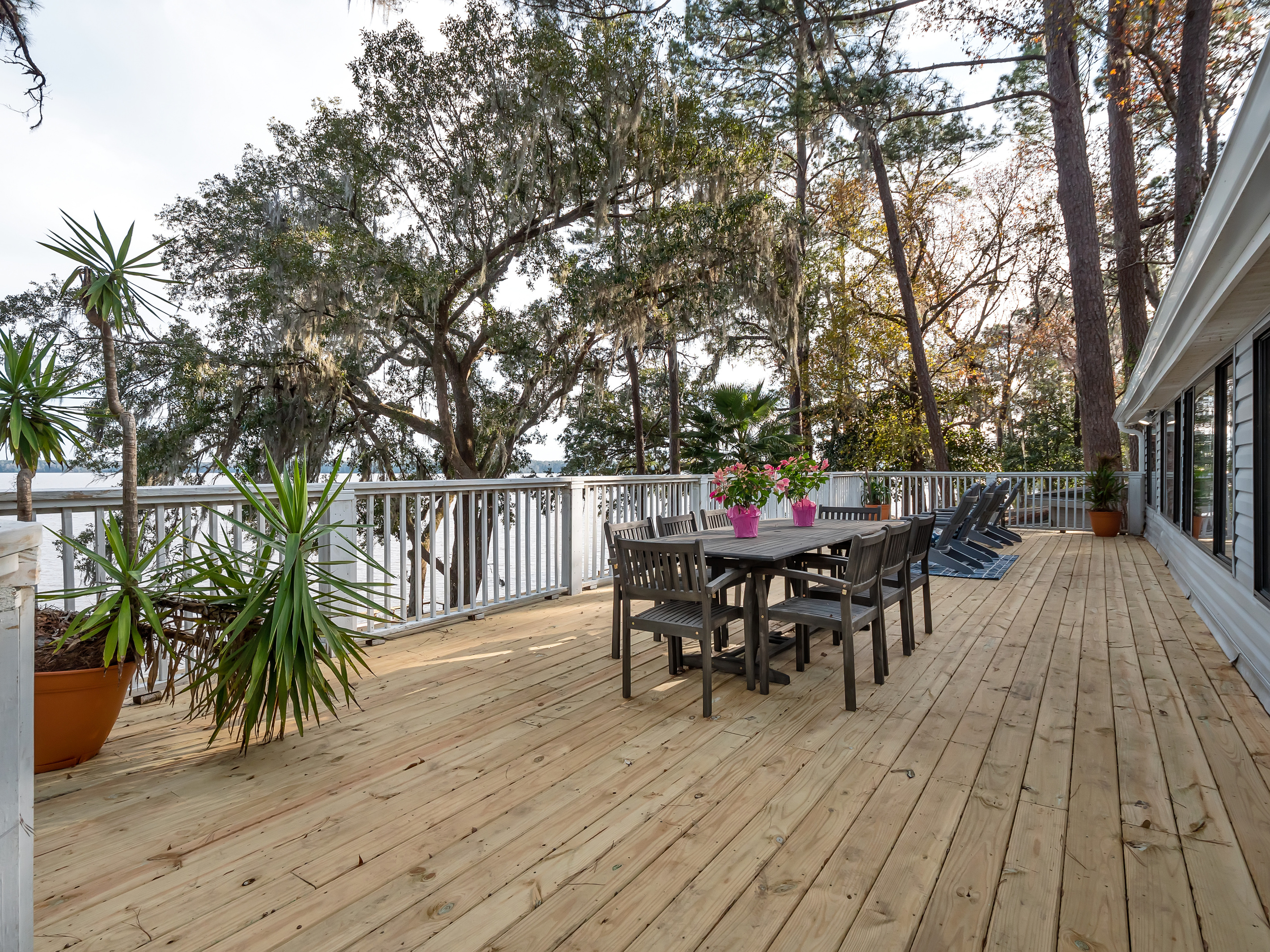 Outside dining table for 8 plus adirondack chairs