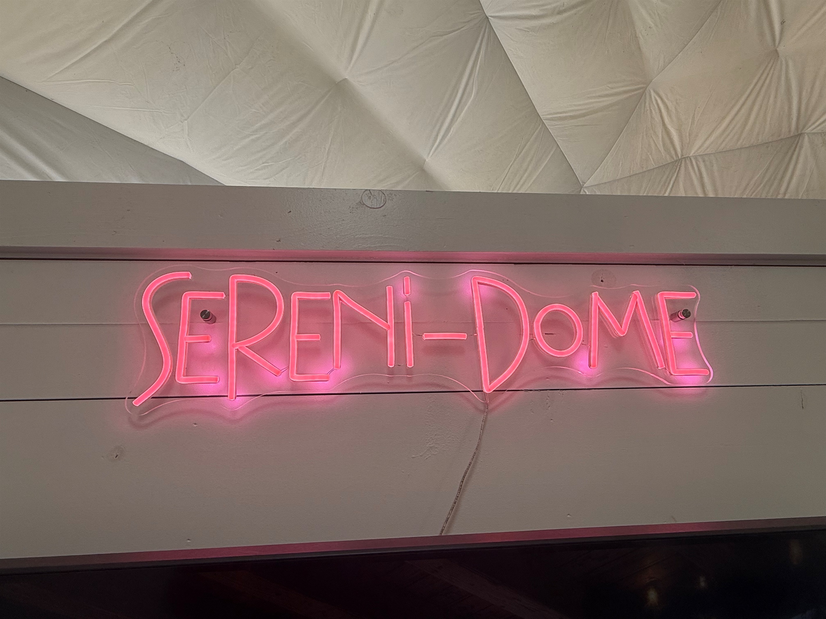 Sereni-Dome Neon Sign in Living Room