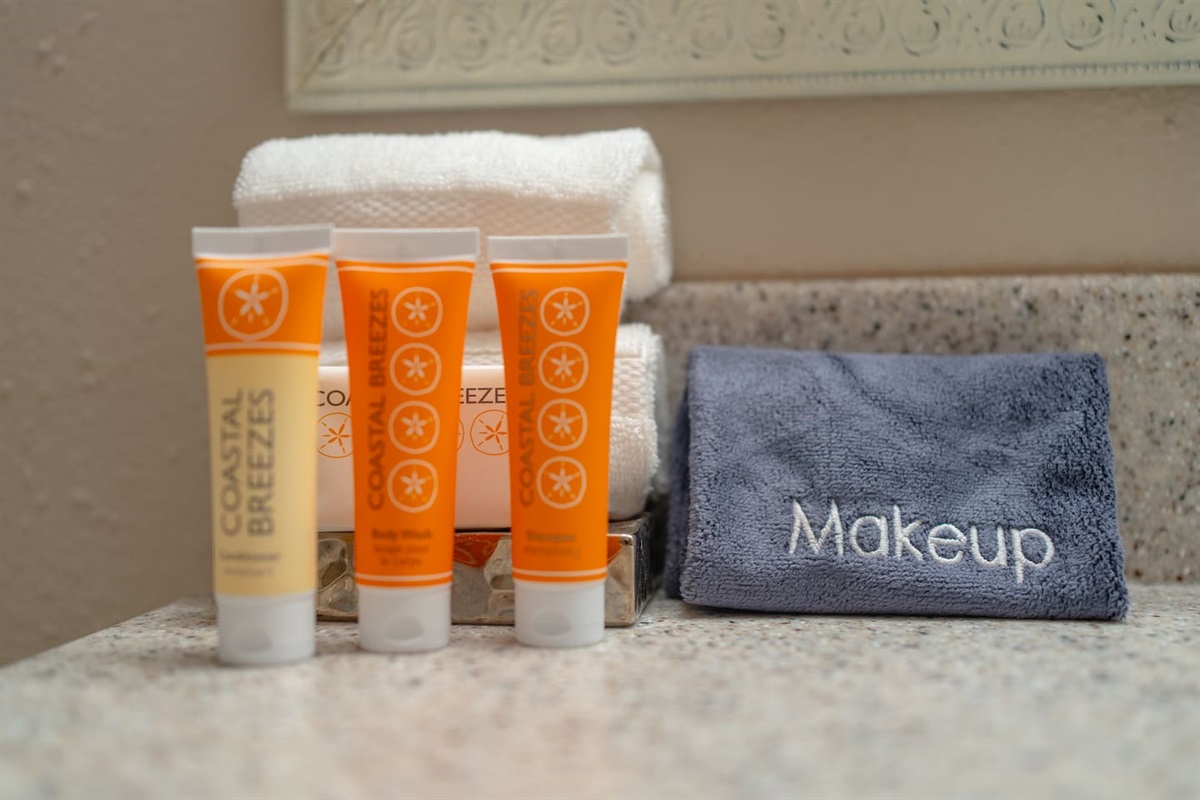 We provide your shampoo, conditioner, and soap.