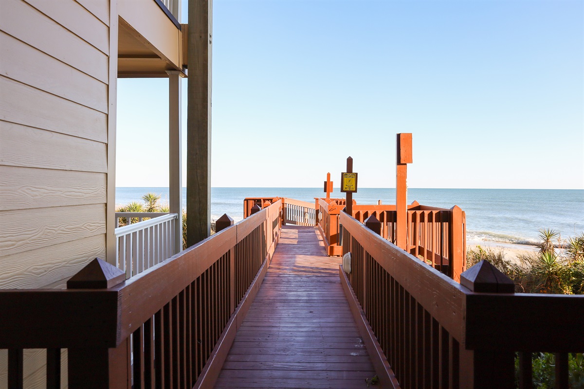 Direct access to the beach from the building