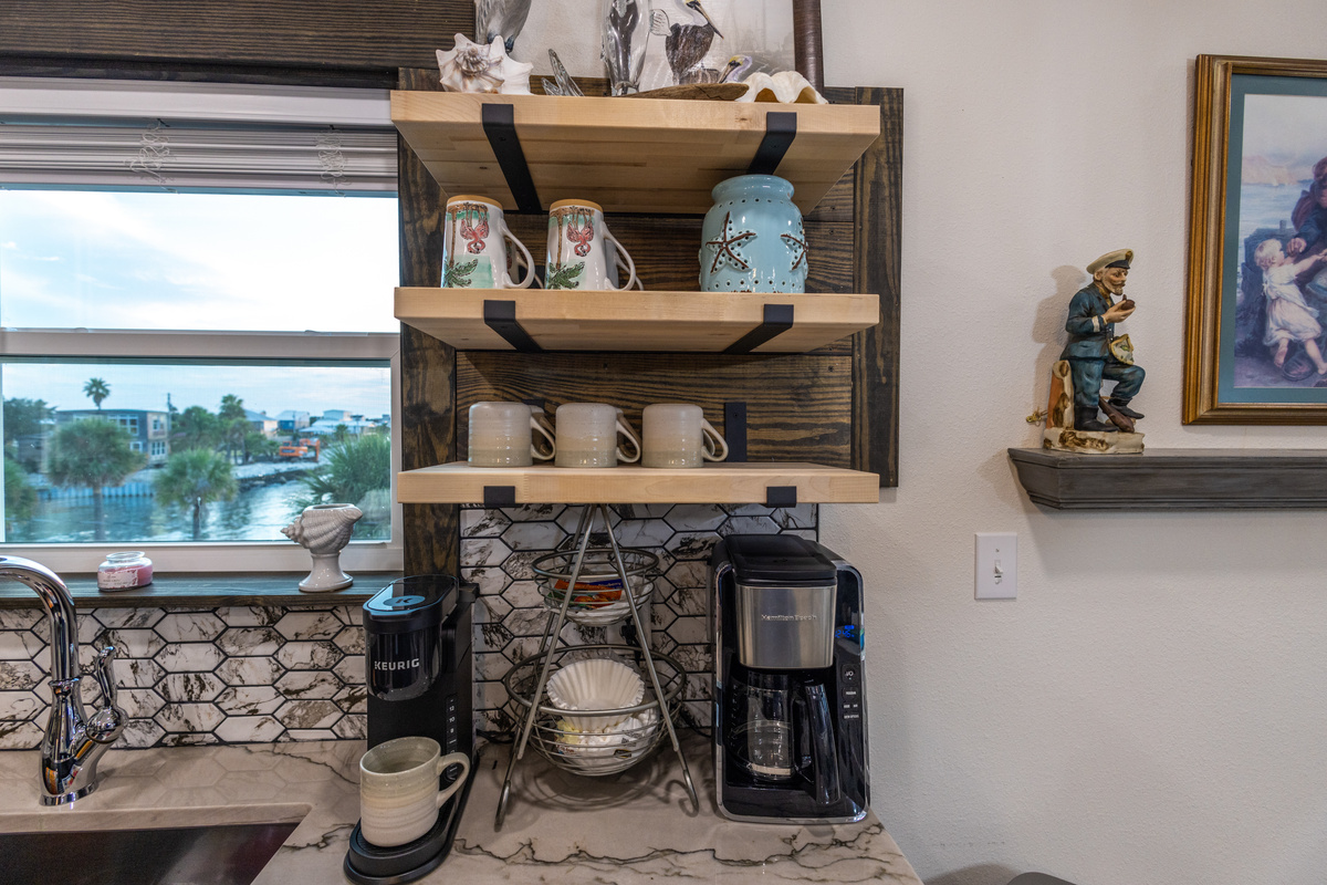 Coffee station with pod and drip coffee maker