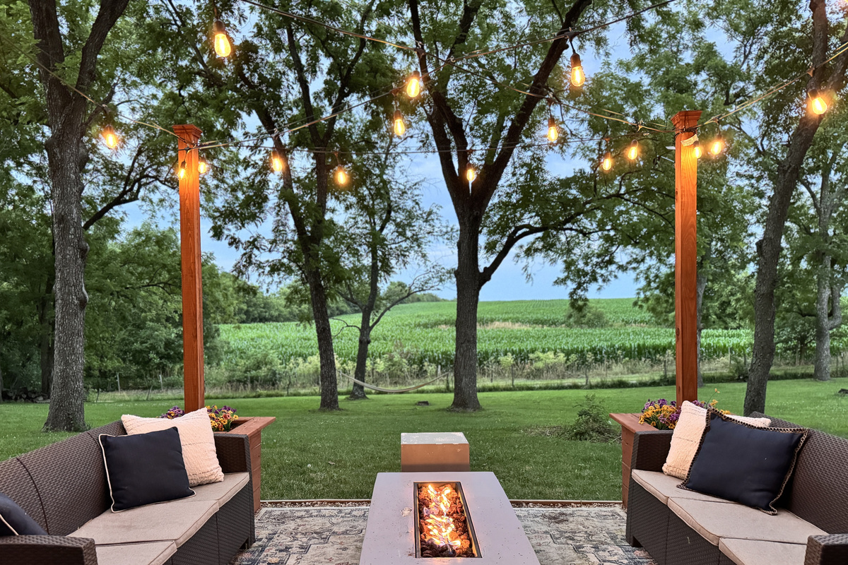 Relax and enjoy an easy, quiet evening with the fire table, patio lights and the magic of being tucked away from it all.