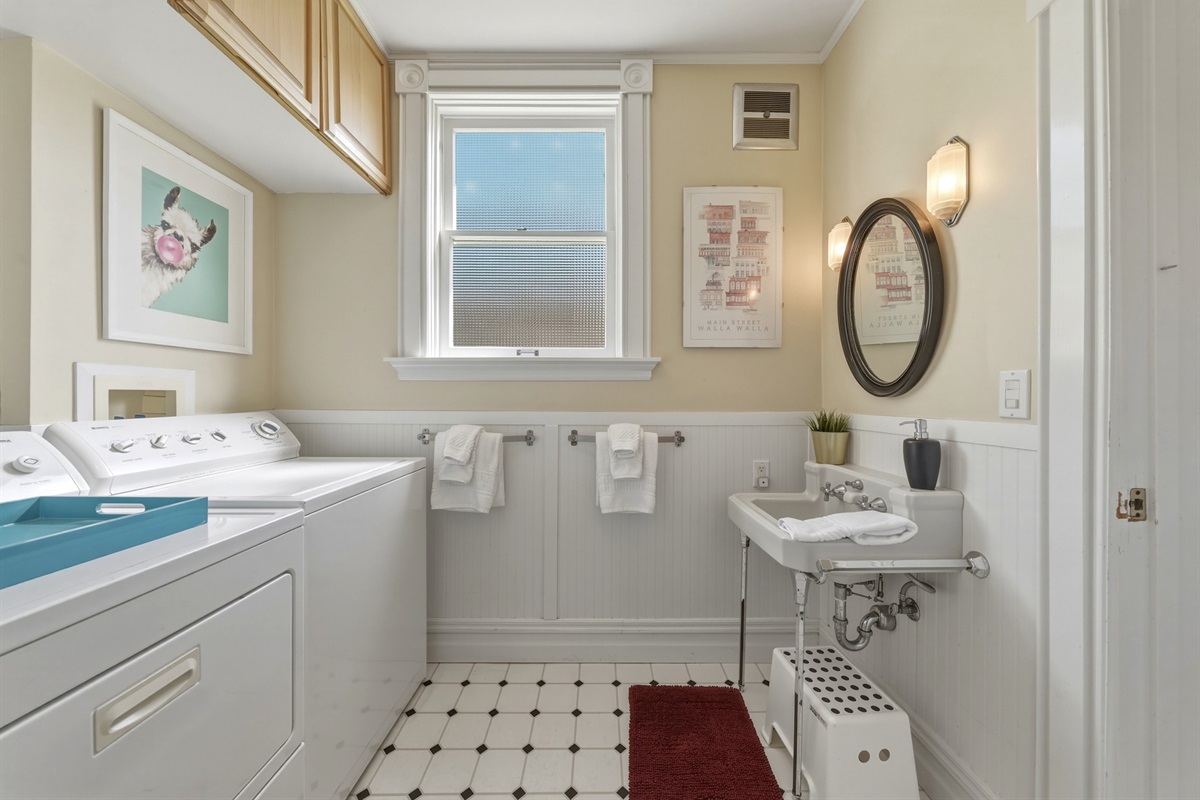 Bathroom #1 of 2: Main floor with walk-in shower and washer & dryer