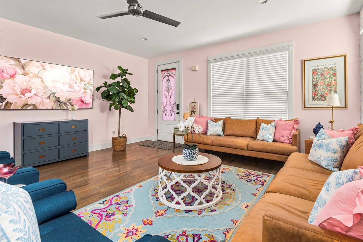 Smart TV with Floral Art