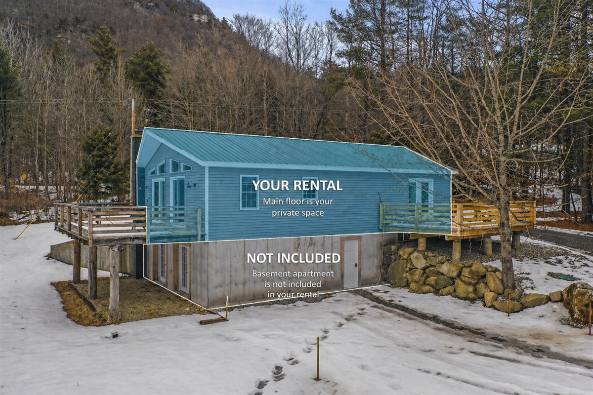 The entire 1st floor is this rental.  The basement is a separate unit that is not available for this rental.