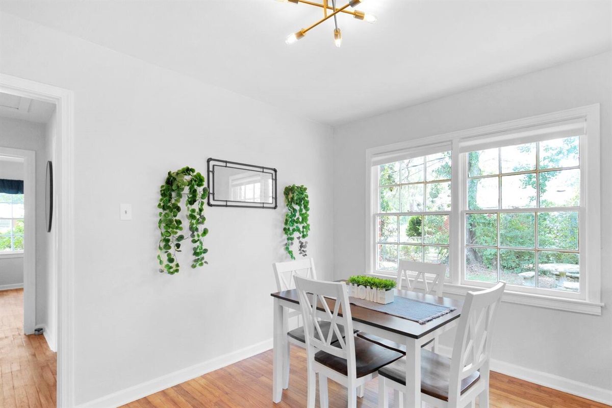 Whether eating a meal or playing a rousing board game, you will feel right at home.