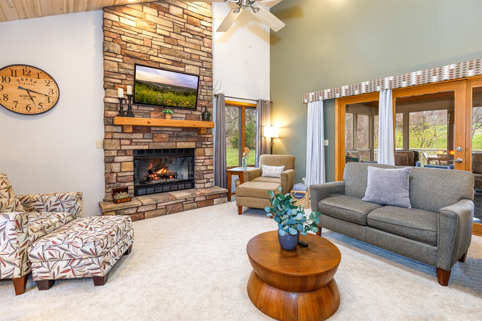 Warm and inviting living room with a gas fireplace and plenty of space for all to gather