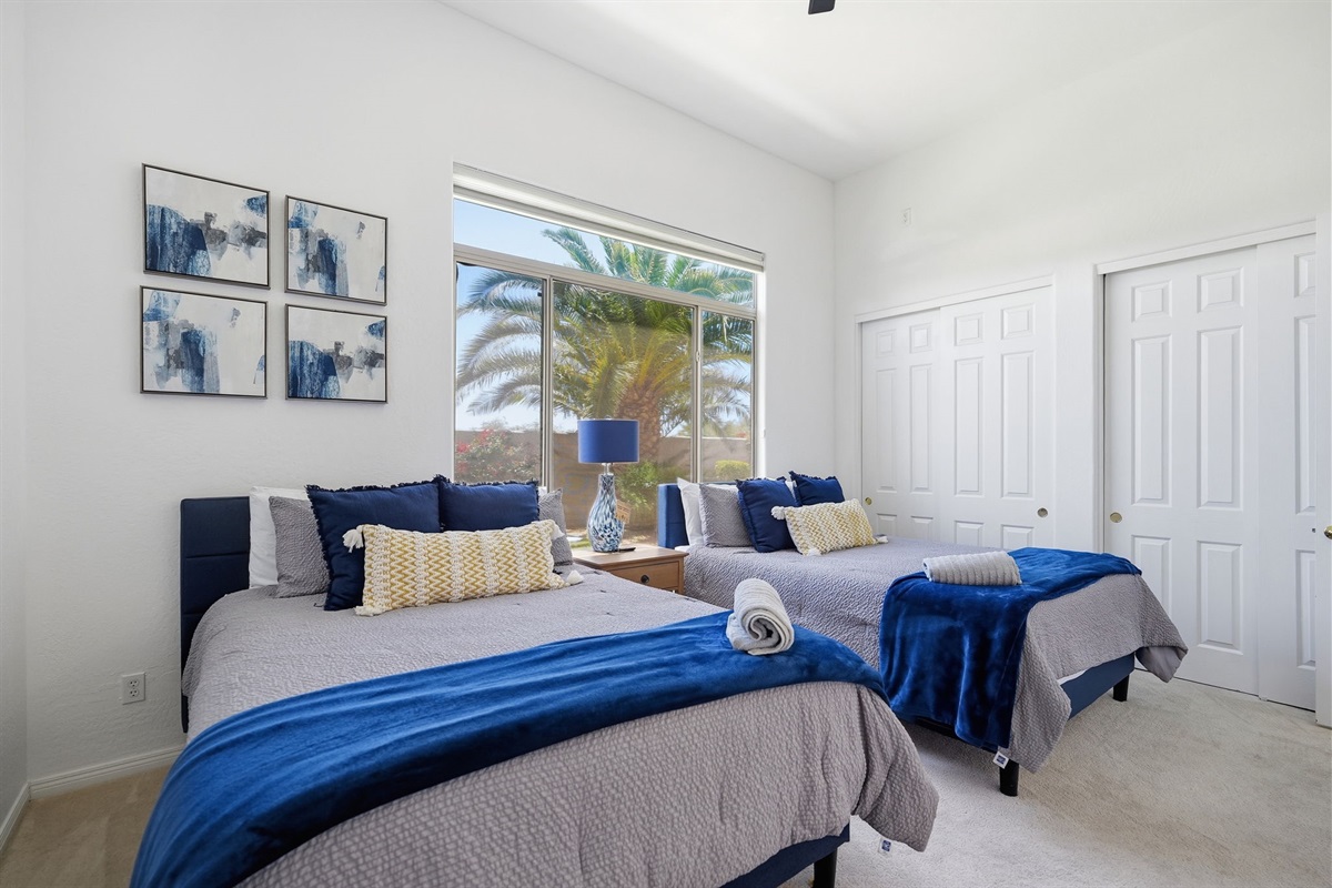 More comfortable sleeping in bedroom two with two queen beds.
