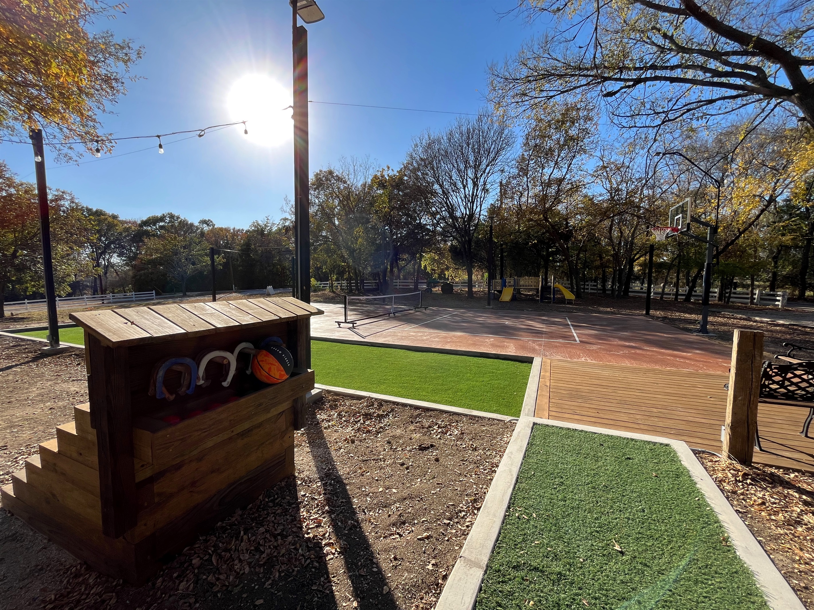 Multiple outdoor game options keep everyone entertained