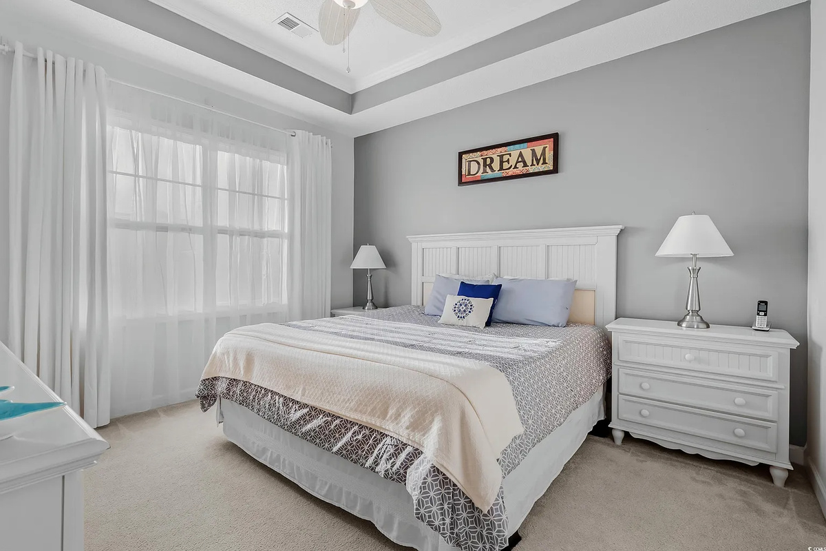 King bed in the main bedroom with ensuite