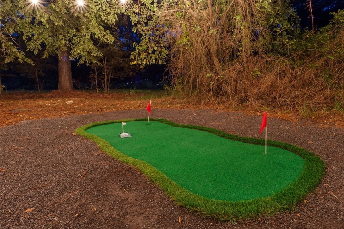 Your private Airbnb getaway comes with its very own mini golf setup—perfect for laughter-filled evenings and family bonding.