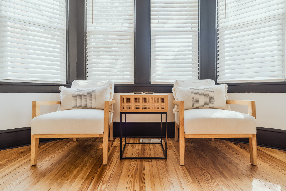 Two Accent Armchairs and Side Table