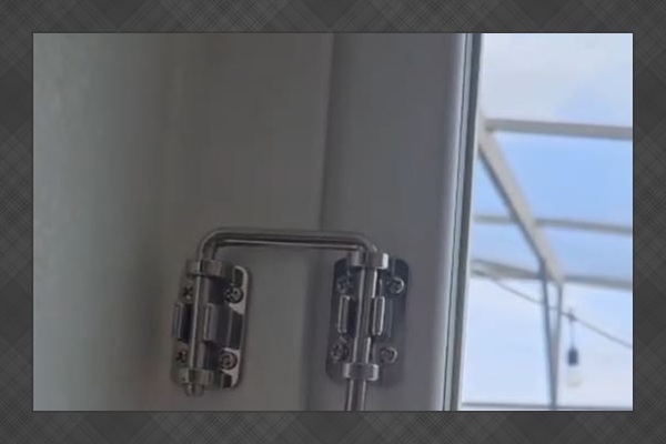 SAFETY FEATURE - Additional security lock installed at about 6ft high for sliding door leading to patio and pool. 