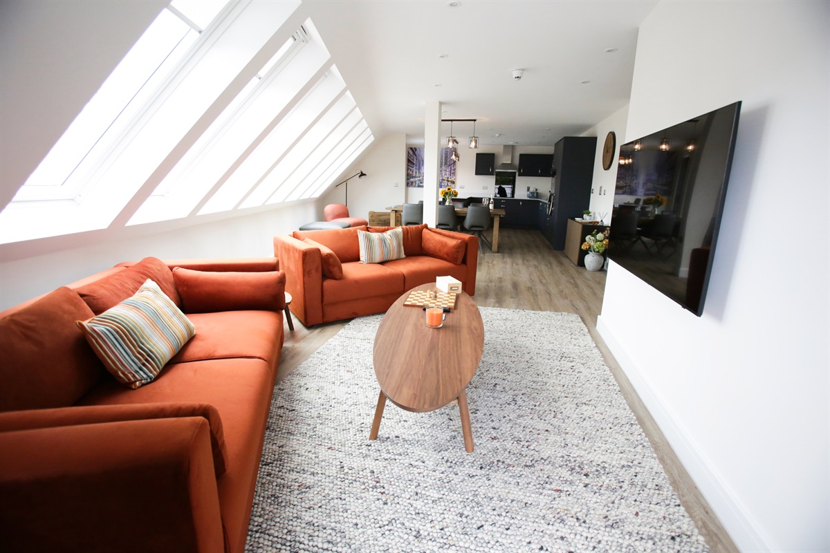 Open plan lounge dining kitchen - 3 bed apt