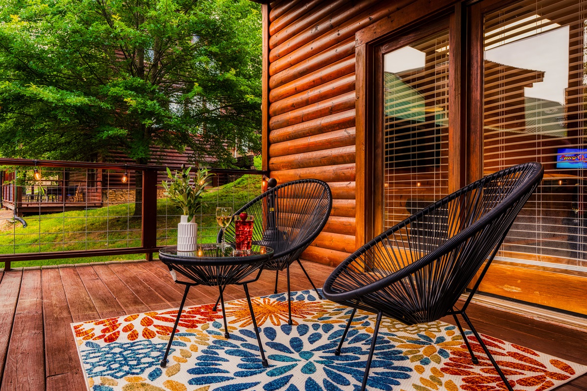 Relax and have a drink down on our lower level deck.