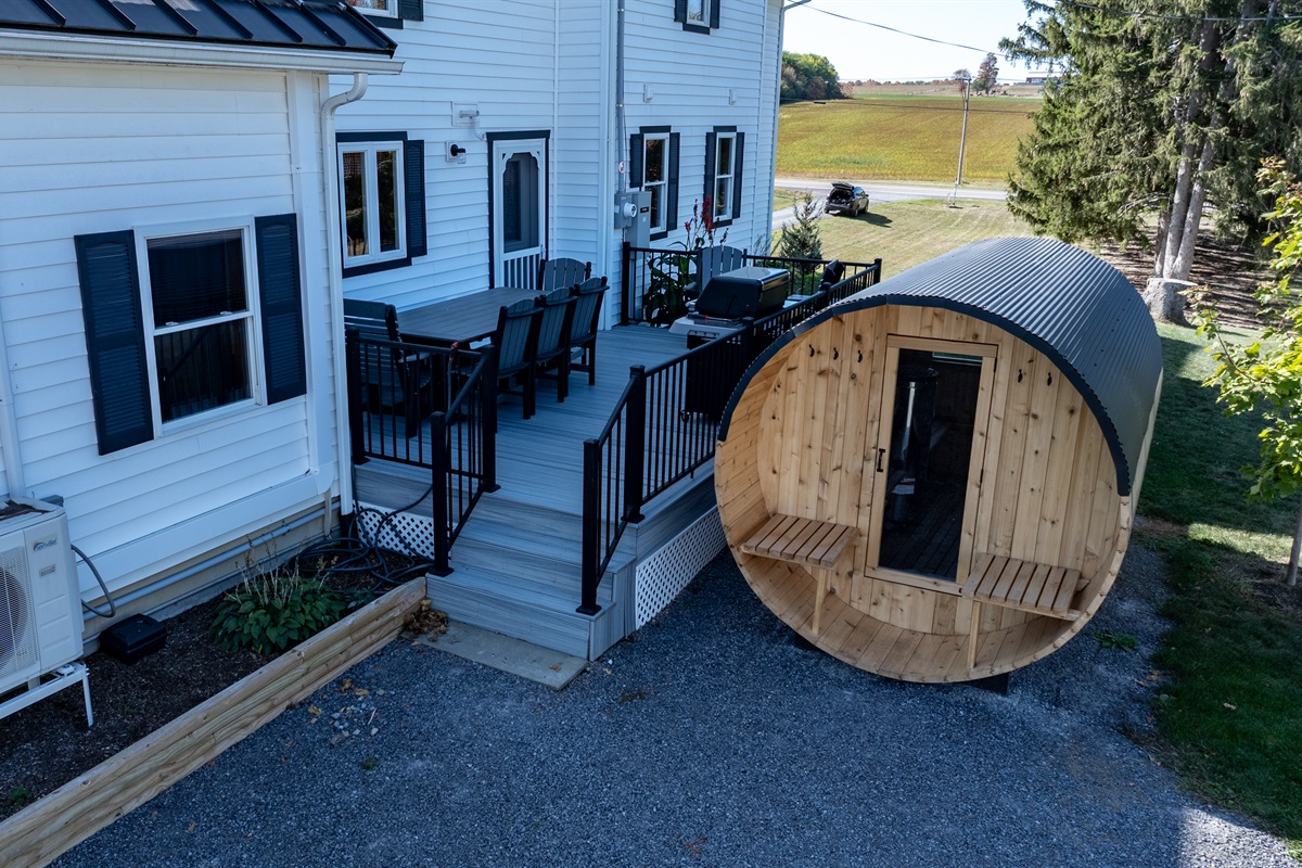 Enjoy the perfect blend of luxury and comfort with outdoor sauna access right off the deck — unwind your way