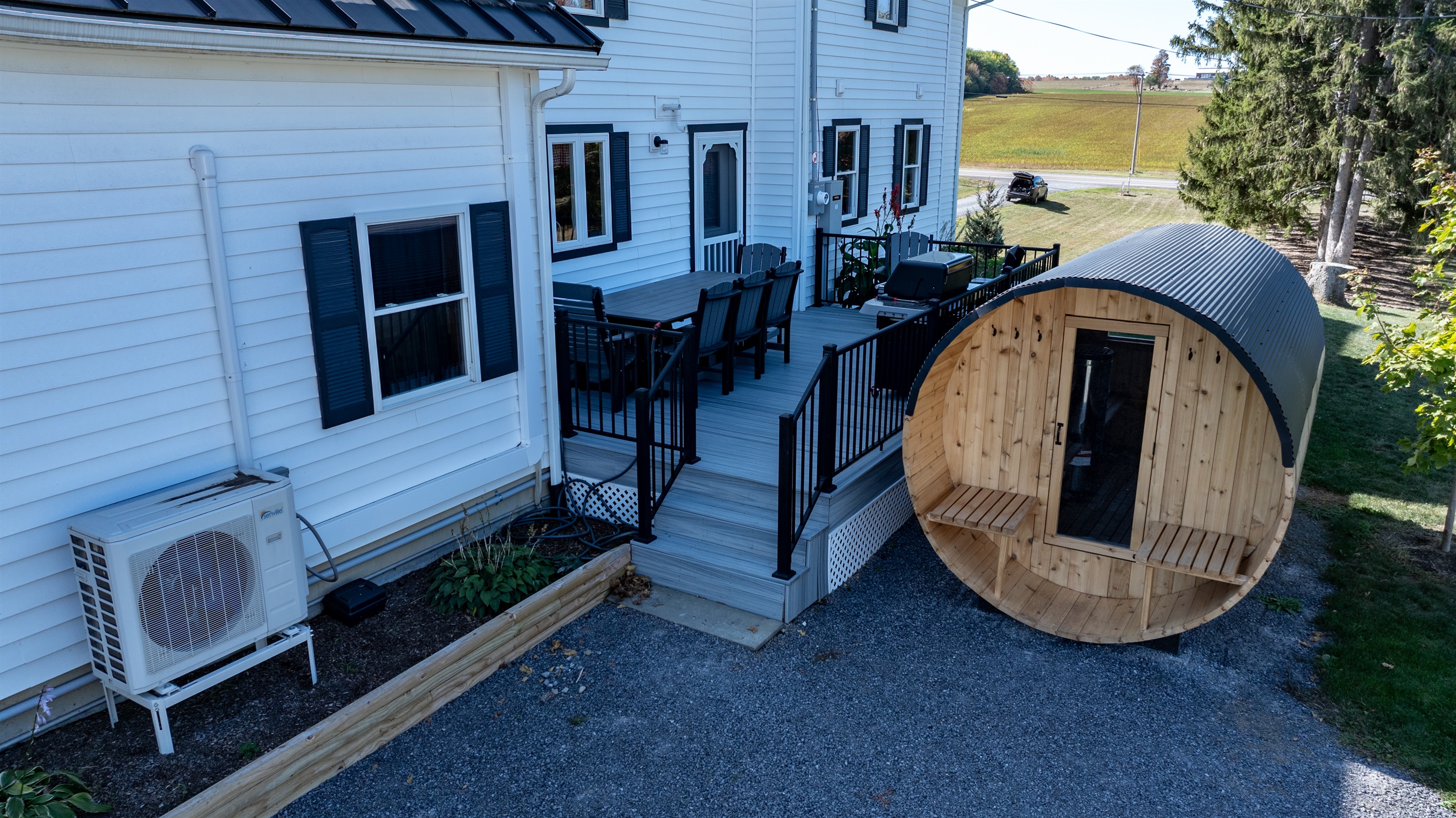 Enjoy the perfect blend of luxury and comfort with outdoor sauna access right off the deck — unwind your way